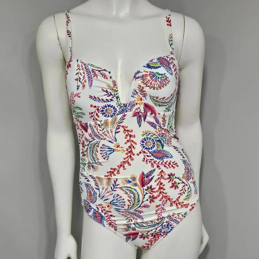 Lauren Ralph Lauren Printed One-Piece Swimsuit - Fleurette - Picture 2 of 9